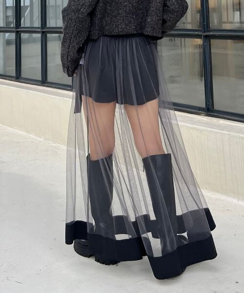PAGEBOY（ページボーイ）の「マルチWAYチュールスカート（スカート・レディース・ブラック 09/グレー 18・F）」の14枚目の写真