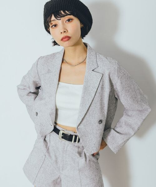 PAGEBOY(ページボーイ)の「ツイードピンタックショートパンツ(パンツ・オフホワイト05/ブラック09・F)」の12枚目の写真