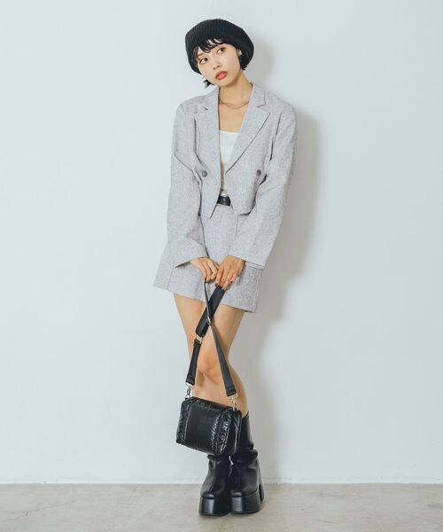 PAGEBOY(ページボーイ)の「ツイードピンタックショートパンツ(パンツ・オフホワイト05/ブラック09・F)」の8枚目の写真