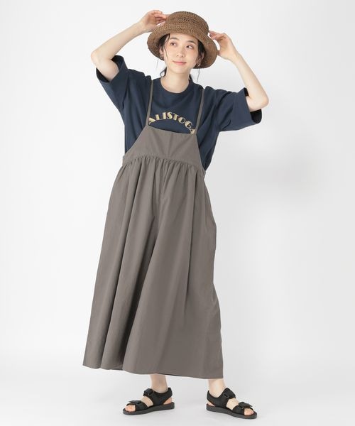 studio CLIP（スタディオクリップ）の「綿麻ギャザーサロペット