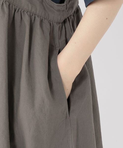 natural by clipツイルキャミサロペット✳︎ リネン100%チャコール natural by clipツイルキャミサロペット✳︎ リネン100%チャコール