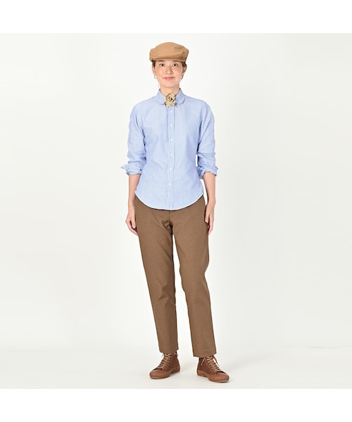 美品＊45R 現行 ダブルクロスストレッチのイージースラックス WOMEN 45R☆ダブルクロスストレッチのイージースラックス WOMEN