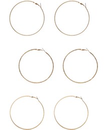 FOREVER 21 | FOREVER 21 Etched Hoop Set(ピアス（両耳用）)