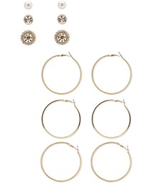 FOREVER 21 | FOREVER 21 Faux Stone & Hoop Set(ピアス（両耳用）)