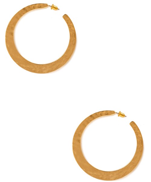 FOREVER 21（フォーエバー トゥエンティーワン）の「FOREVER 21 Large Dimpled Hoops（ピアス（両耳用）・レディース・Gold・One size）」の3枚目の写真