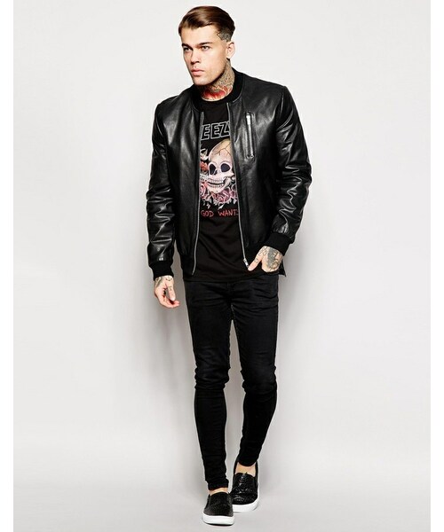 asos(エイソス)の「ASOS Skater Longline Long Sleeve T-Shirt With Yeezus Print And Side Zips(Tシャツ/カットソー・メンズ・black・S-Chest 36-38"/XXL-Chest 44-46"/M-Chest 38-40"/XS-Chest 34-36"/XL-Chest 42-44"/L-Chest 40-42")」の4枚目の写真
