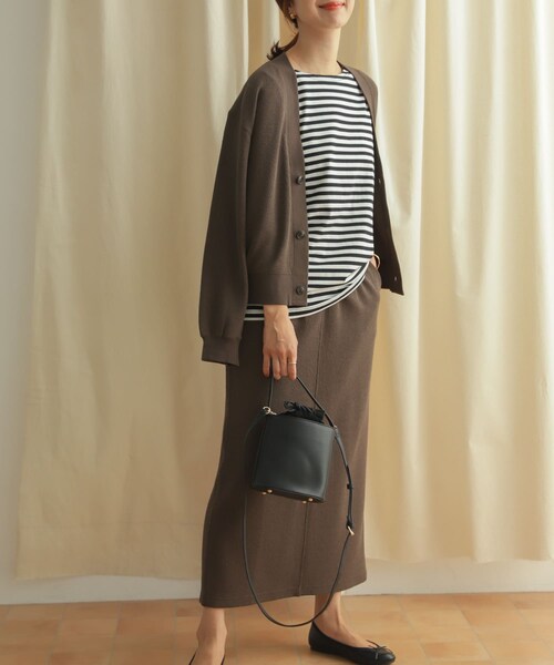 URBAN RESEARCH DOORS（アーバンリサーチドアーズ）の「『セットアップ対応』ブークレカットストレートスカート（スカート・レディース・L.BEIGE/CHARCOAL・M）」の22枚目の写真