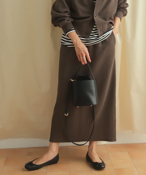 URBAN RESEARCH DOORS（アーバンリサーチドアーズ）の「『セットアップ対応』ブークレカットストレートスカート（スカート・レディース・L.BEIGE/CHARCOAL・M）」の16枚目の写真