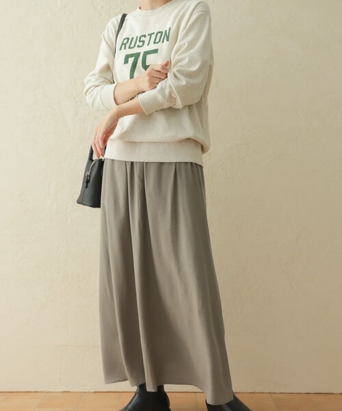 URBAN RESEARCH DOORS（アーバンリサーチドアーズ）の「フレアロングスカート（スカート・レディース・KHAKI/BLACK/Y/KHAKI・M）」の18枚目の写真