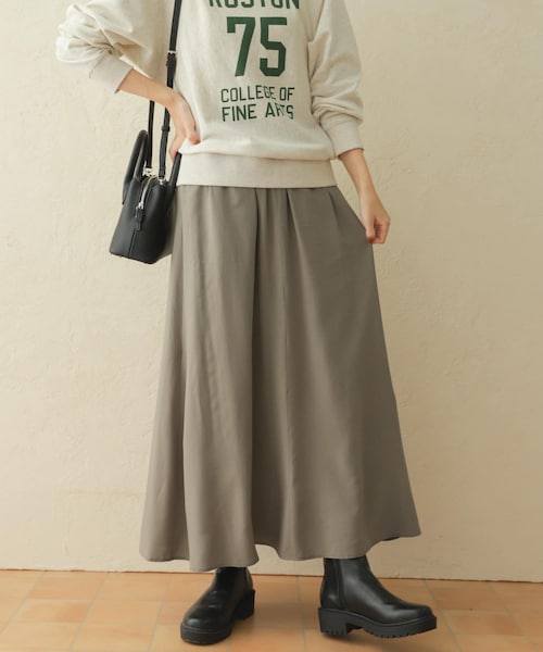 URBAN RESEARCH DOORS（アーバンリサーチドアーズ）の「フレアロングスカート（スカート・レディース・KHAKI/BLACK/Y/KHAKI・M）」の16枚目の写真