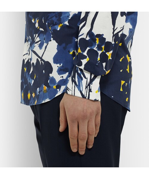 MARNI(マルニ)の「Marni Floral-Print Cotton-Poplin Shirt(シャツ/ブラウス・メンズ・Blue・IT 48 (UK/US 15.5)/IT 54 (UK/US 17)/IT 46 (UK/US 15)/IT 52 (UK/US 16.5)/IT 50 (UK/US 16))」の3枚目の写真