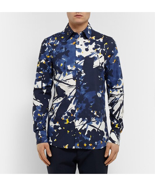 MARNI(マルニ)の「Marni Floral-Print Cotton-Poplin Shirt(シャツ/ブラウス・メンズ・Blue・IT 48 (UK/US 15.5)/IT 54 (UK/US 17)/IT 46 (UK/US 15)/IT 52 (UK/US 16.5)/IT 50 (UK/US 16))」の4枚目の写真