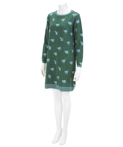 Ne-net（ネネット）の「(P)シルエットネコニット/ワンピース（ワンピース/ドレス・レディース・green/blue・02）」の6枚目の写真