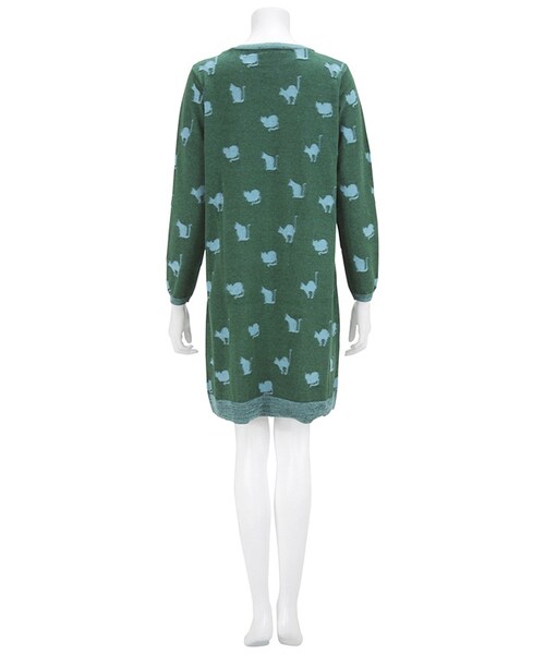 Ne-net（ネネット）の「(P)シルエットネコニット/ワンピース（ワンピース/ドレス・レディース・green/blue・02）」の3枚目の写真