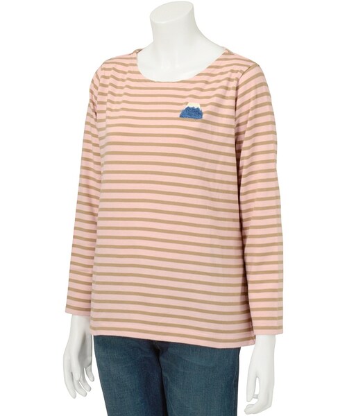 Ne-net（ネネット）の「(P)フジボーダー / Tシャツ（トップス・レディース・off white/light blue/light pink・02）」の7枚目の写真