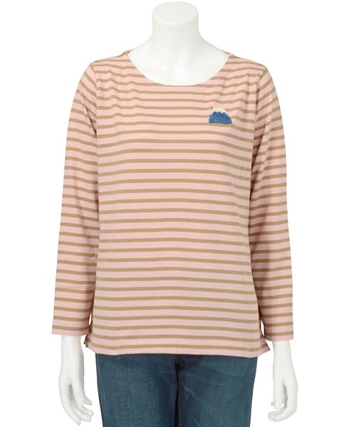 Ne-net（ネネット）の「(P)フジボーダー / Tシャツ（トップス・レディース・off white/light blue/light pink・02）」の3枚目の写真