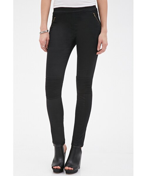 FOREVER 21(フォーエバー トゥエンティーワン)の「FOREVER 21 Tonal Topstitched Skinny Pants(デニムパンツ・レディース・Black・X-Small/Small/Medium/Large)」の3枚目の写真