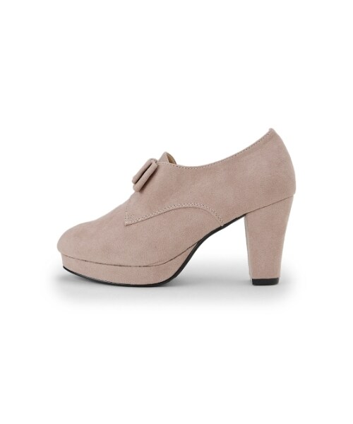 MAJESTIC LEGON（マジェスティックレゴン）の「リボン付ブーティー（シューズ・レディース・ベージュ/ボルドー/ネイビー/ブラック柄/ブラック・S/M/L/XL）」の3枚目の写真