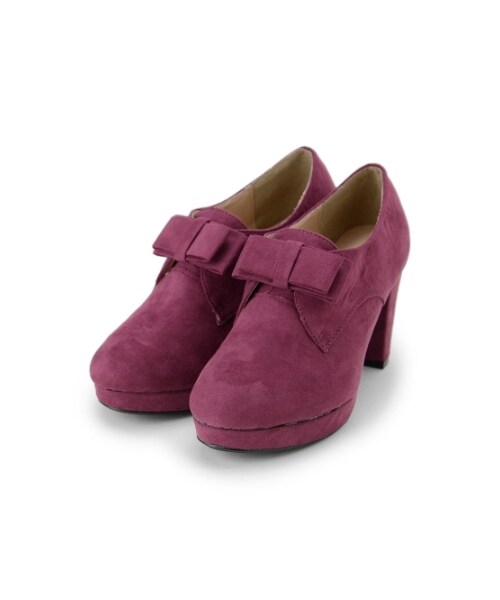 MAJESTIC LEGON（マジェスティックレゴン）の「リボン付ブーティー（シューズ・レディース・ベージュ/ボルドー/ネイビー/ブラック柄/ブラック・S/M/L/XL）」の8枚目の写真