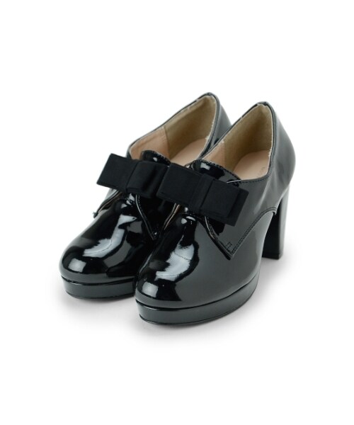 MAJESTIC LEGON（マジェスティックレゴン）の「リボン付ブーティー（シューズ・レディース・ベージュ/ボルドー/ネイビー/ブラック柄/ブラック・S/M/L/XL）」の10枚目の写真