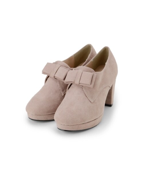 MAJESTIC LEGON（マジェスティックレゴン）の「リボン付ブーティー（シューズ・レディース・ベージュ/ボルドー/ネイビー/ブラック柄/ブラック・S/M/L/XL）」の7枚目の写真