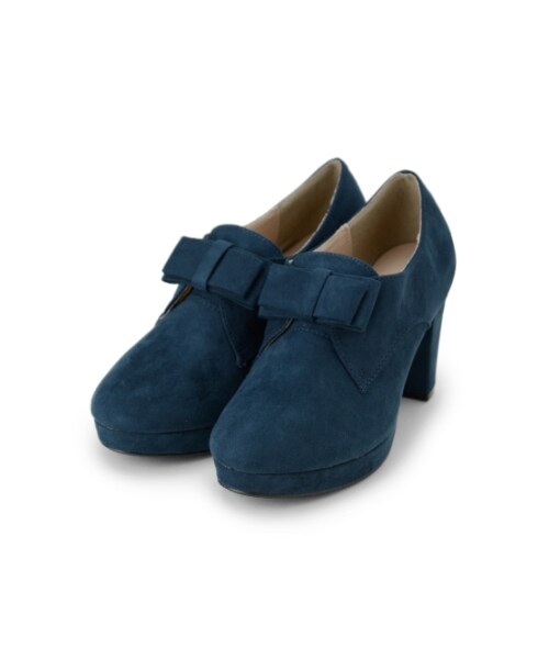 MAJESTIC LEGON（マジェスティックレゴン）の「リボン付ブーティー（シューズ・レディース・ベージュ/ボルドー/ネイビー/ブラック柄/ブラック・S/M/L/XL）」の9枚目の写真