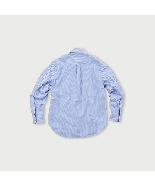 極美品✨45R現行　薄オックスの908ローファーシャツ　3　ブルー　近年モデル 45R（フォーティファイブアール）の「薄オックスの908ローファーシャツ