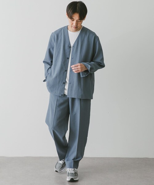 URBAN RESEARCH DOORS（アーバンリサーチドアーズ）の「『セットアップ対応』『UR TECH DRYLUXE』イージーケアノーカラージャケット（ジャケット/アウター・メンズ・BLUE/GREIGE/NAVY/STEEL BLUE/TAUPE・M/L）」の12枚目の写真