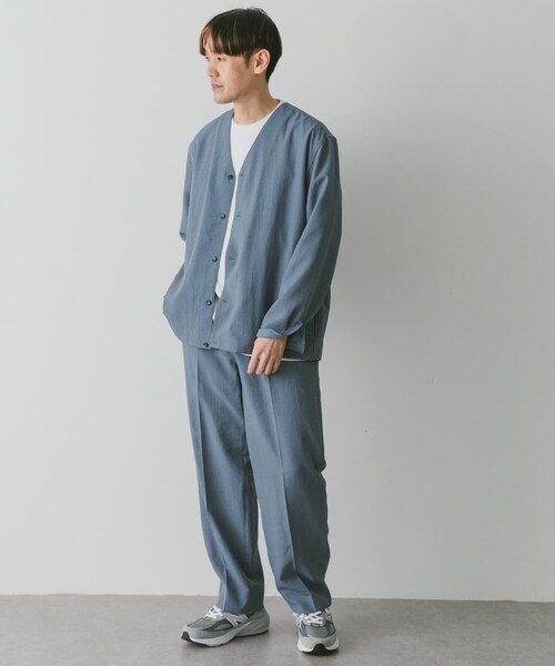 URBAN RESEARCH DOORS（アーバンリサーチドアーズ）の「『セットアップ対応』『UR TECH DRYLUXE』イージーケアノーカラージャケット（ジャケット/アウター・メンズ・BLUE/GREIGE/NAVY/STEEL BLUE/TAUPE・M/L）」の11枚目の写真