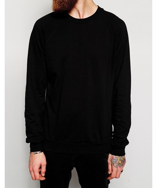 American Apparel（アメリカンアパレル）の「American Apparel Pique Raglan Sweatshirt（スウェット・メンズ・black・XS/L/S/M）」の3枚目の写真