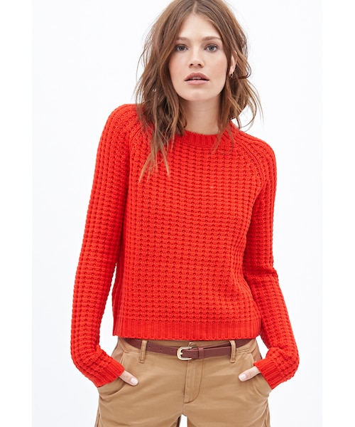 FOREVER 21（フォーエバー トゥエンティーワン）の「FOREVER 21 Loose-Knit Boxy Sweater（ニット/セーター・レディース・Royal/Tomato・Small/Large/Medium）」の6枚目の写真