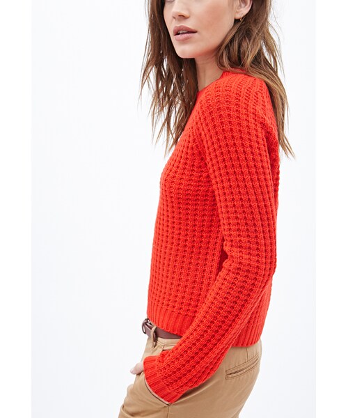 FOREVER 21（フォーエバー トゥエンティーワン）の「FOREVER 21 Loose-Knit Boxy Sweater（ニット/セーター・レディース・Royal/Tomato・Small/Large/Medium）」の2枚目の写真