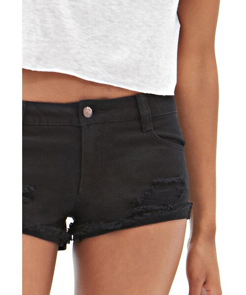 FOREVER 21(フォーエバー トゥエンティーワン)の「FOREVER 21 Distressed Denim Shorts(その他パンツ・レディース・Rust/Teal/Black・27/28/29/30)」の4枚目の写真