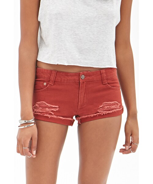 FOREVER 21(フォーエバー トゥエンティーワン)の「FOREVER 21 Distressed Denim Shorts(その他パンツ・レディース・Rust/Teal/Black・27/28/29/30)」の11枚目の写真