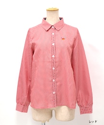 paravion | りんごとあおむし刺繍ギンガムシャツ(トップス)