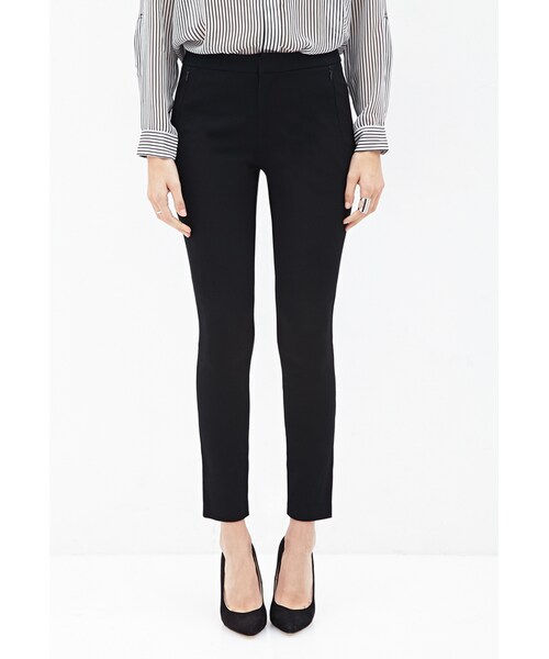 FOREVER 21(フォーエバー トゥエンティーワン)の「FOREVER 21 Twill Woven Skinny Trousers(デニムパンツ・レディース・Black・Large/Medium)」の3枚目の写真