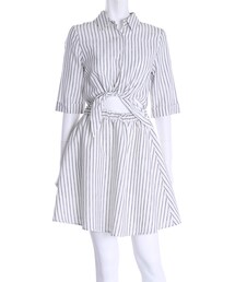 MERCURYDUO | 【DUO】 ストライプリネンシャツワンピース(ワンピース/ドレス)