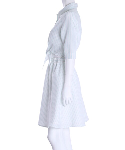 MERCURYDUO（マーキュリーデュオ）の「【DUO】 ストライプリネンシャツワンピース（ワンピース/ドレス・レディース・ブラック/ミントグリーン・F）」の6枚目の写真