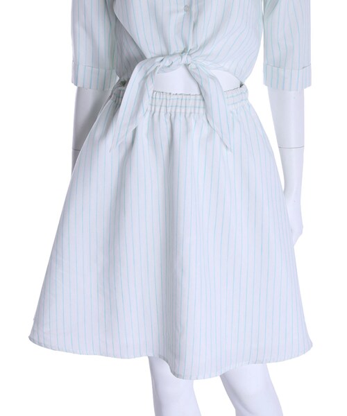 MERCURYDUO（マーキュリーデュオ）の「【DUO】 ストライプリネンシャツワンピース（ワンピース/ドレス・レディース・ブラック/ミントグリーン・F）」の9枚目の写真