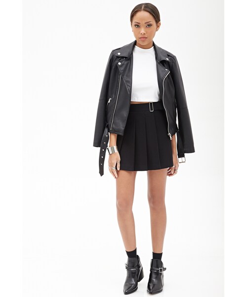 FOREVER 21(フォーエバー トゥエンティーワン)の「FOREVER 21 Pleated Mini Skirt(スカート・レディース・Black/Light grey・X-Small/Small/Medium/Large)」の6枚目の写真