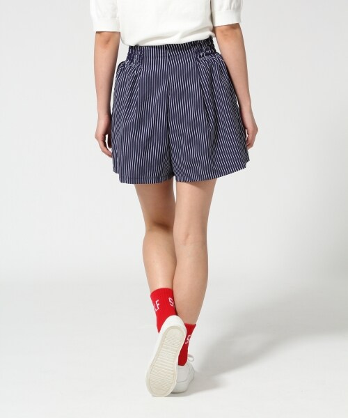 LOWRYS FARM（ローリーズファーム）の「ハナ＊ストライプキュロット（パンツ・レディース・オフ×花柄/オフ×ストライプ/ネイビー×ストライプ/ネイビー×花柄・Ｆ）」の6枚目の写真