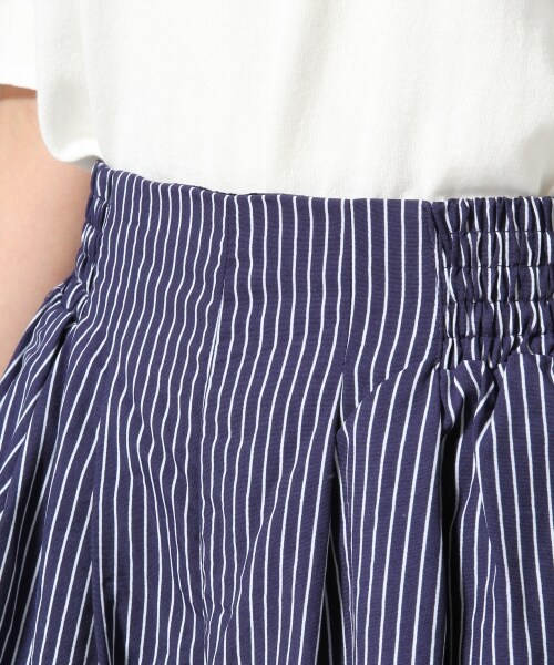 LOWRYS FARM（ローリーズファーム）の「ハナ＊ストライプキュロット（パンツ・レディース・オフ×花柄/オフ×ストライプ/ネイビー×ストライプ/ネイビー×花柄・Ｆ）」の7枚目の写真