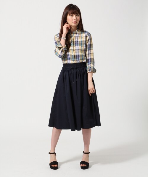 GLOBAL WORK（グローバルワーク）の「フハクミディーフレアースカート（スカート・レディース・ホワイトストライプ01/ブラック09/ベージュ55/ネイビー88/ブルー89・Ｍ/Ｌ）」の9枚目の写真