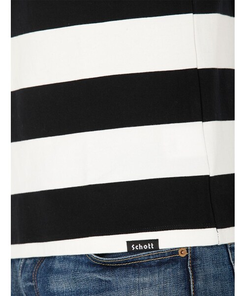 schott（ショット）の「SCH-W.O.BORDER T PLA（トップス・BLACK/GREY/D/GREY/INDIGO・S/M/L/XL）」の6枚目の写真