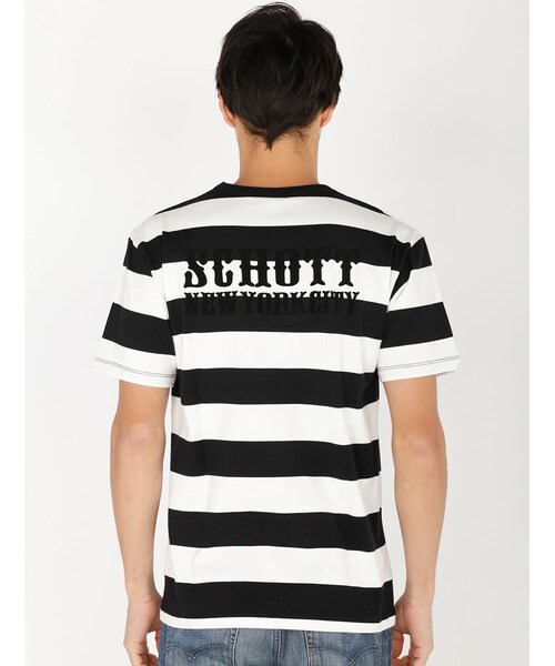 schott（ショット）の「SCH-W.O.BORDER T PLA（トップス・BLACK/GREY/D/GREY/INDIGO・S/M/L/XL）」の3枚目の写真