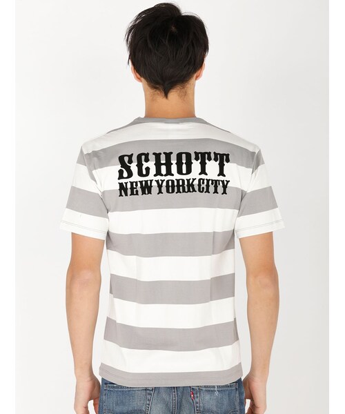 schott（ショット）の「SCH-W.O.BORDER T PLA（トップス・BLACK/GREY/D/GREY/INDIGO・S/M/L/XL）」の11枚目の写真