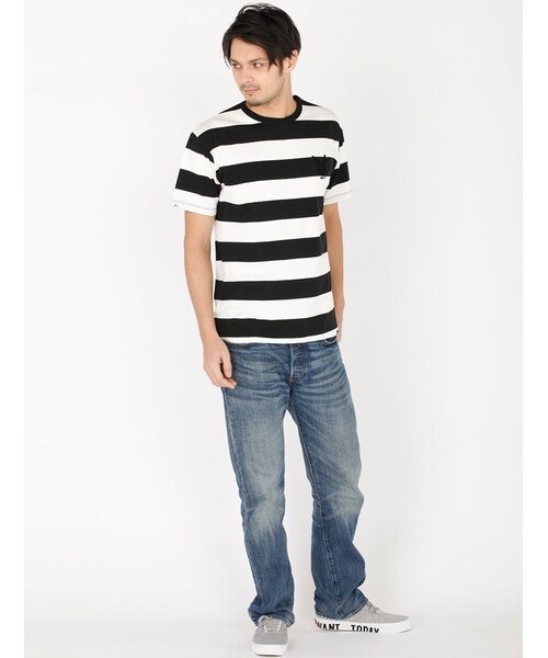 schott（ショット）の「SCH-W.O.BORDER T PLA（トップス・BLACK/GREY/D/GREY/INDIGO・S/M/L/XL）」の8枚目の写真