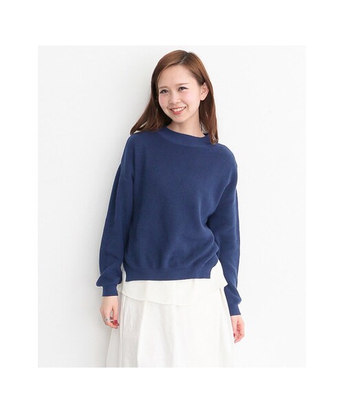 KBF（ケイビーエフ）の「レイヤードニットプルオーバー（トップス・レディース・TOPGRAY/IVORY/NAVY・one）」の7枚目の写真