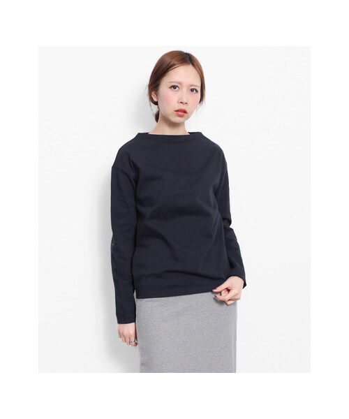 KBF(ケイビーエフ)の「ボトルネックTシャツ(トップス・レディース・OFF/GRAY/RED/NAVY・one)」の8枚目の写真