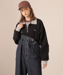 DOUBLE NAME（ダブルネーム）の「ハーフZIPミニ恐竜ワッペンプルオーバー（トップス）」